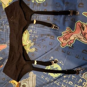 Vintage Crown-ette Black Lace Garter Belt with Straps Size 34/2X Htf Plus